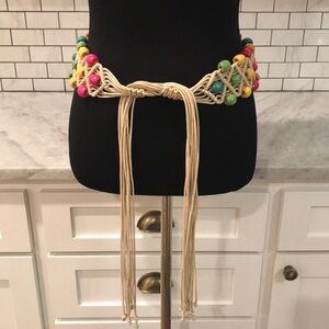 Bohemian Belt Womens Beaded Multicolor Fringe Gypsy Hippie Boho Braided Macrame